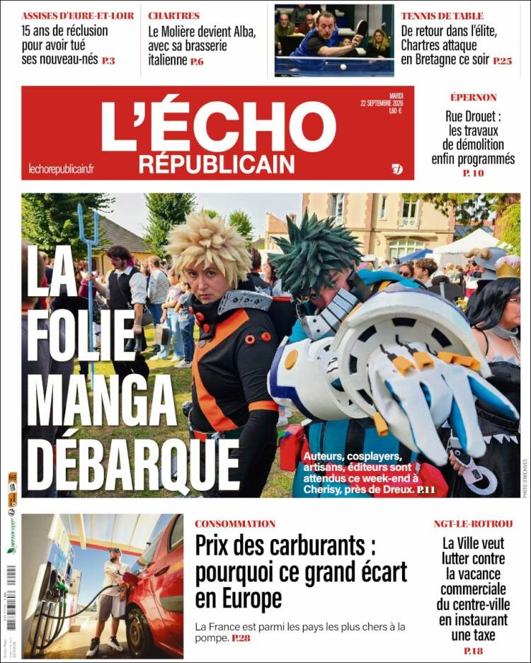 Portada de L'Echo Républicain (Francia)