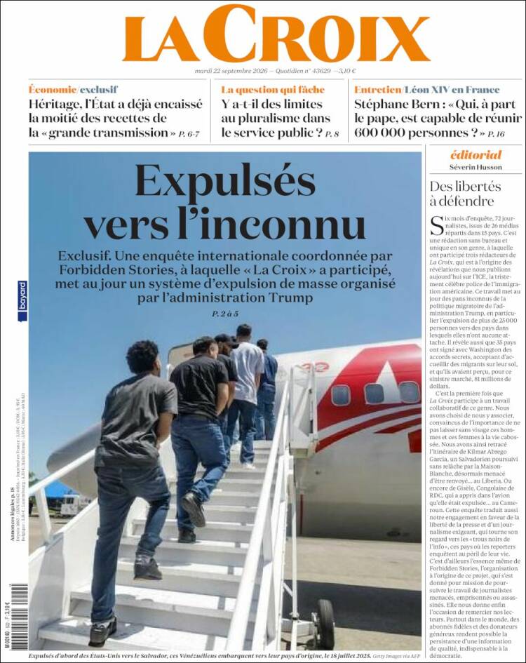 Portada de La Croix (Francia)