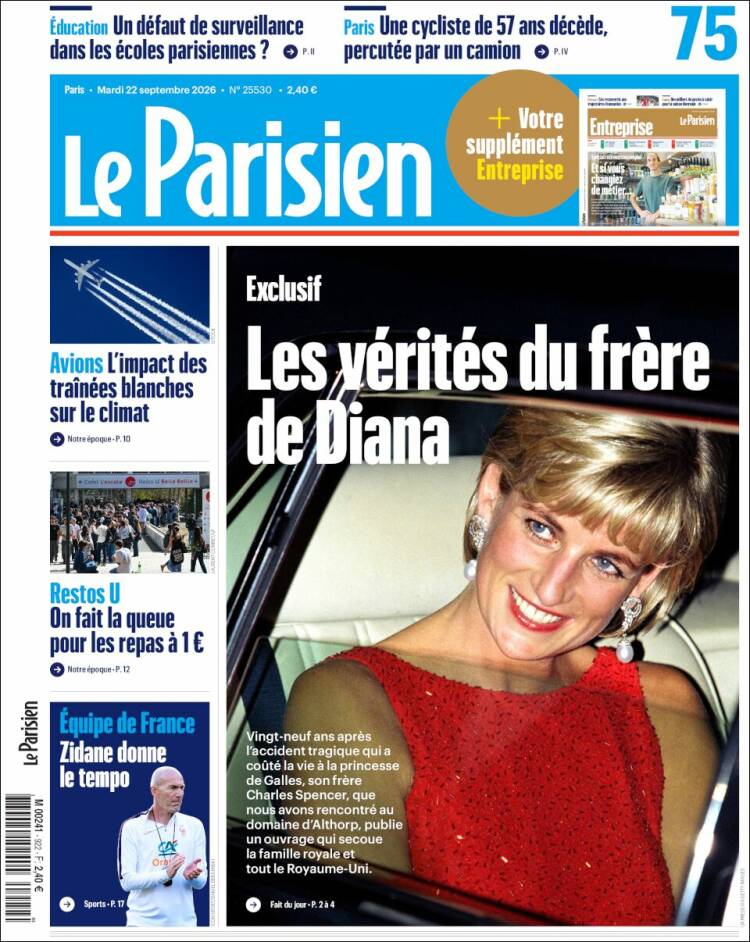 Portada de Le Parisien (Francia)