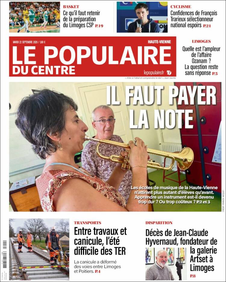 Portada de Le Populaire du Centre (Francia)