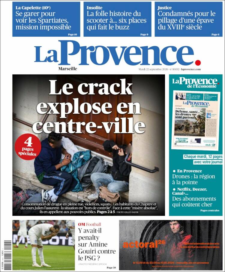 Portada de La Provence (Francia)