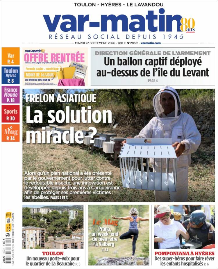 Portada de Var-Matin (Francia)