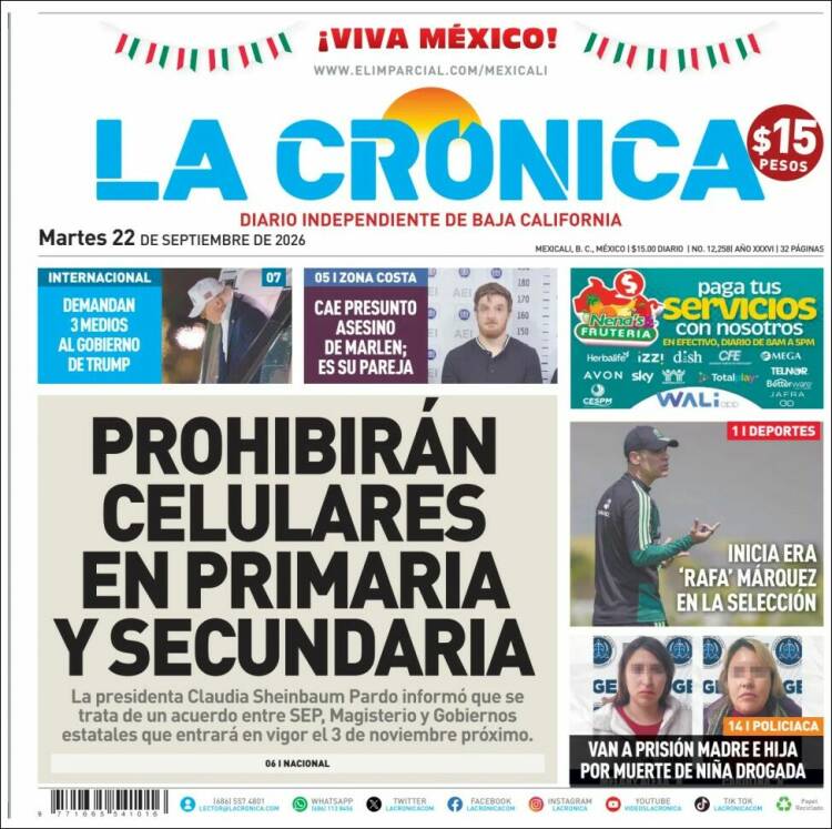 Portada de La Crónica de Baja California (M&eacute;xico)
