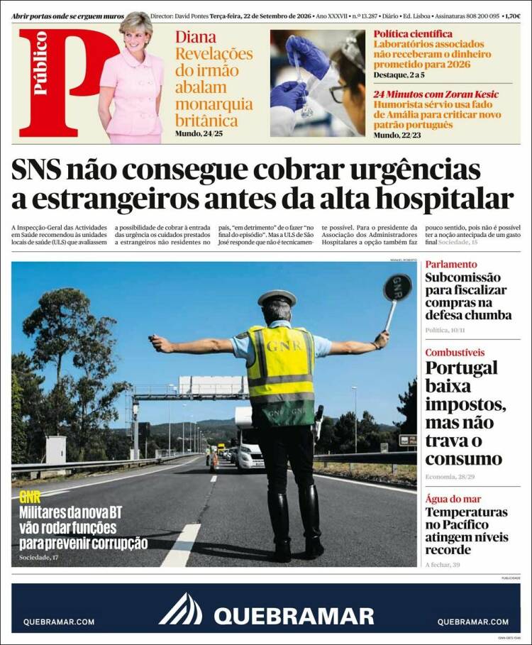 Portada de Público (Portugal)