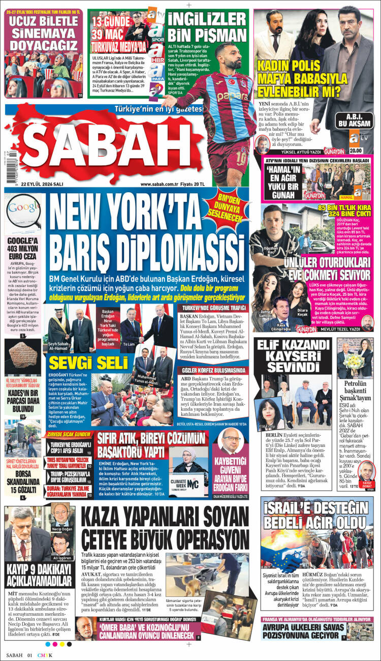 Portada de Sabah (Turqu&iacute;a)