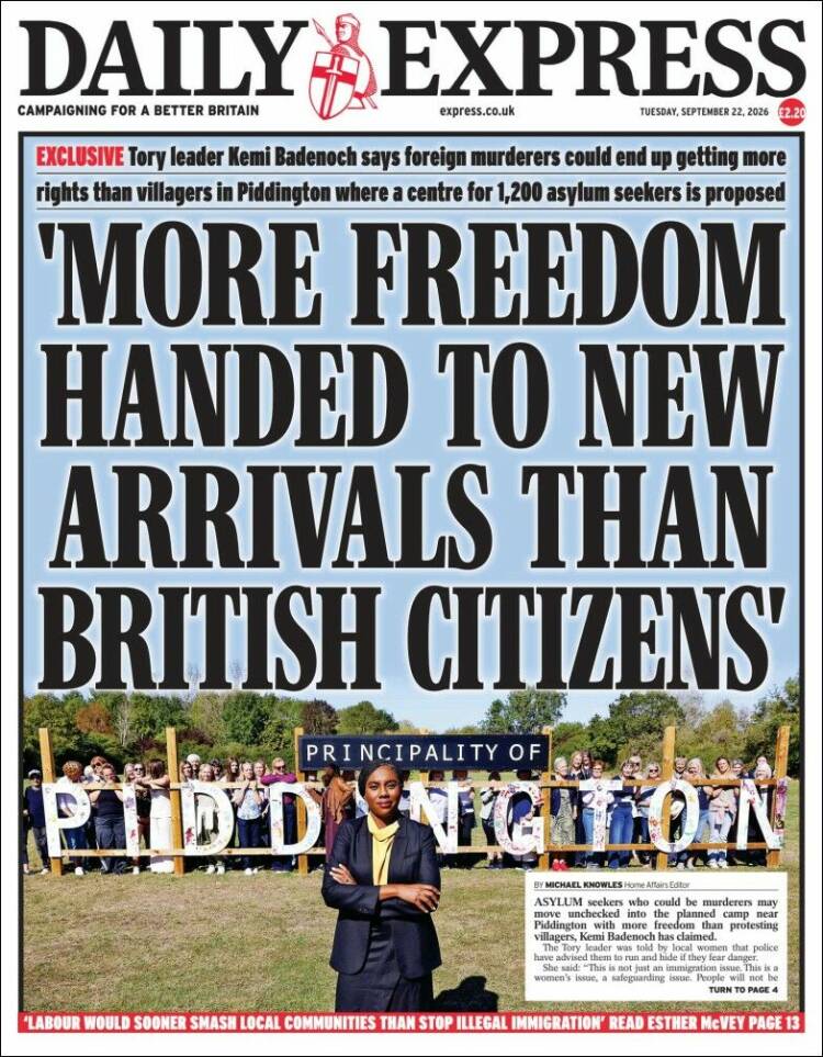 Portada de Daily Express (Reino Unido)