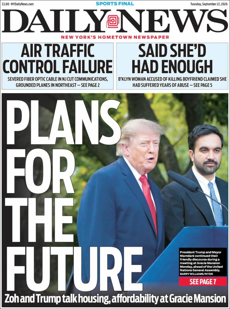 Portada de Daily News - New York (USA)