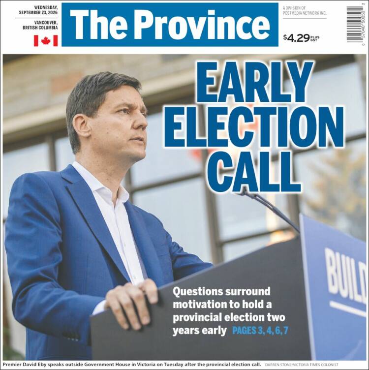 Portada de The Province (Canad&aacute;)