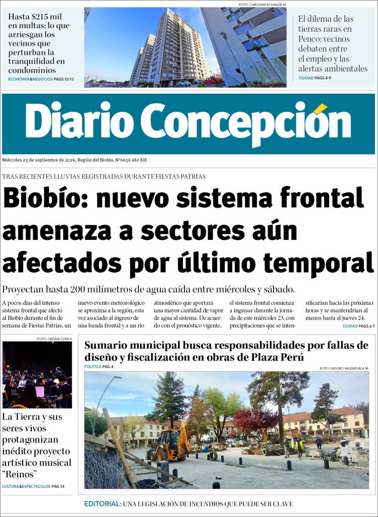 Portada de Diario de Concepción (Chile)