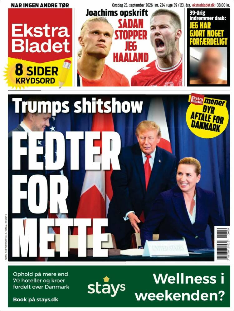 Portada de Ekstra Bladet (Dinamarca)