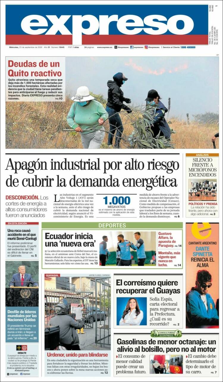 Portada de Expreso (Ecuador)