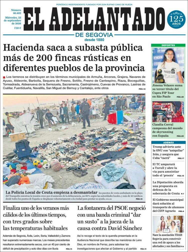 Portada de El Adelantado de Segovia (Espa&ntilde;a)