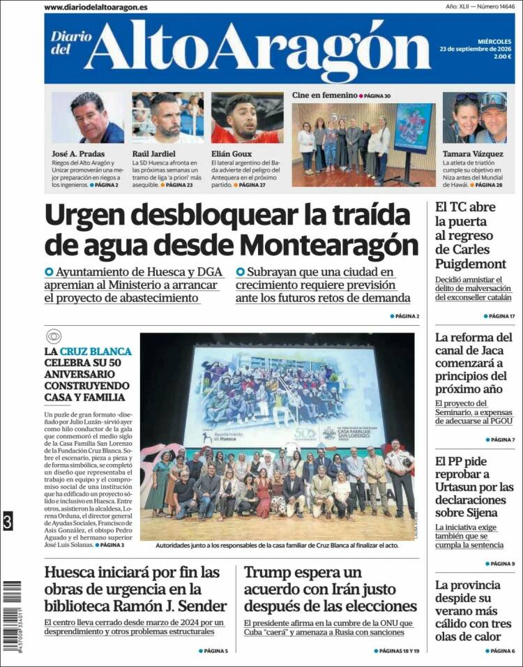 Portada de Diario del AltoAragón (Espa&ntilde;a)