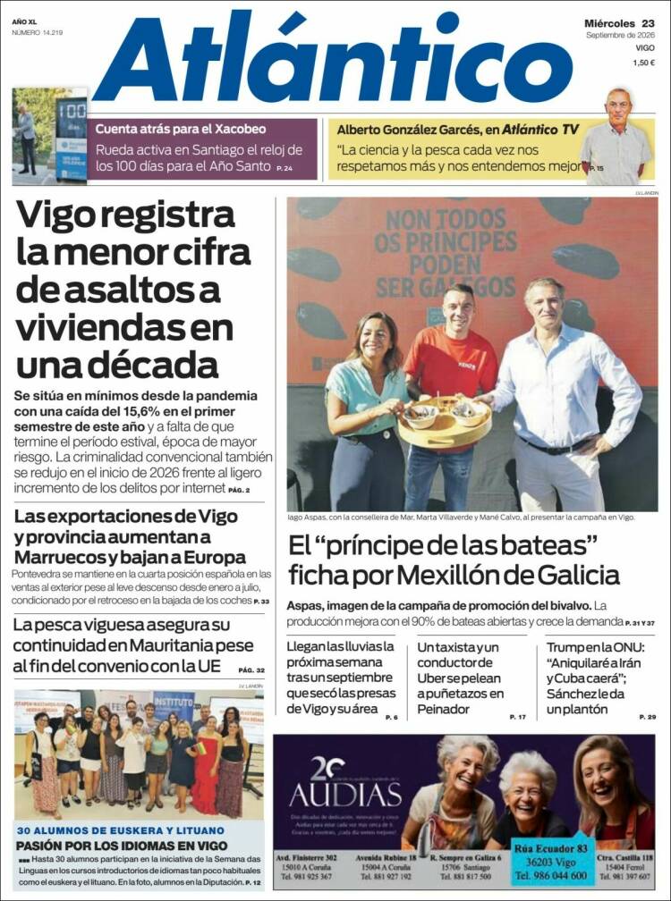 Portada de Atlántico Diario (Espa&ntilde;a)