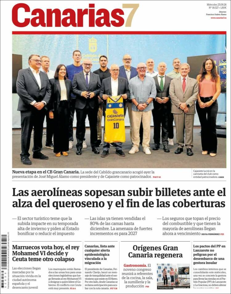 Portada de Canarias 7 (Espa&ntilde;a)