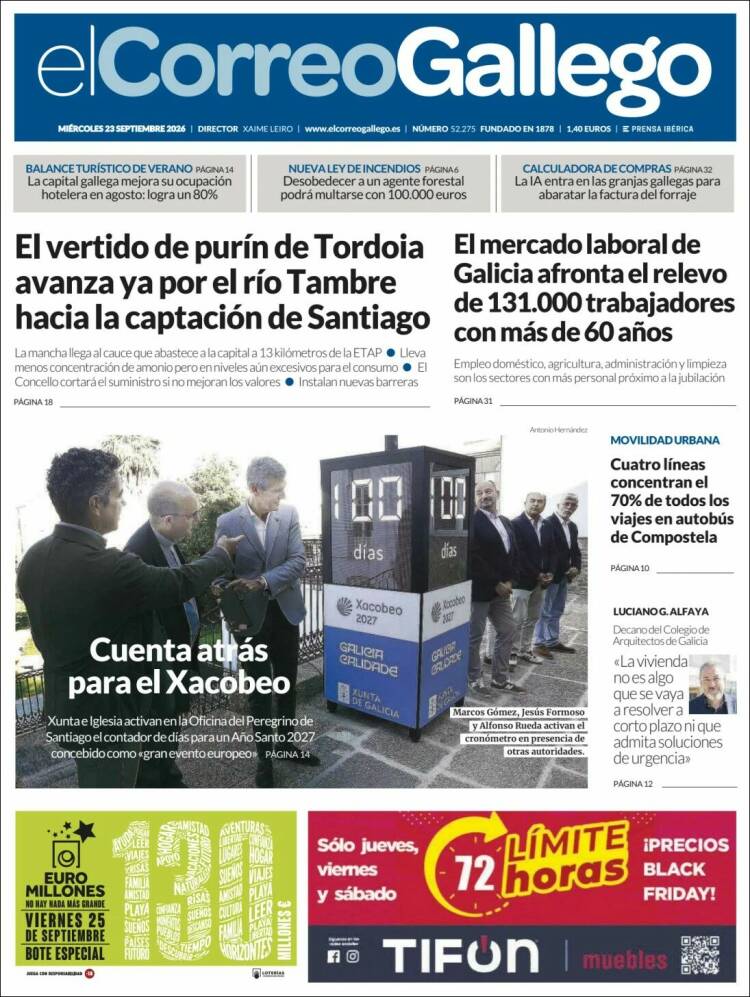 Portada de El Correo Gallego (Espa&ntilde;a)