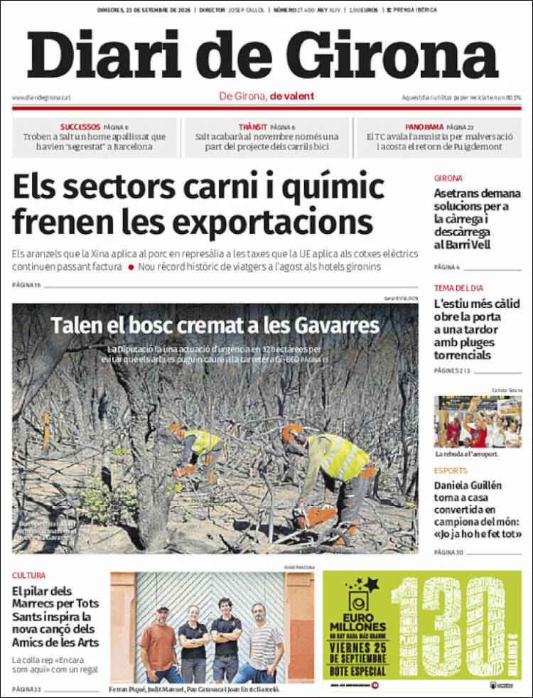 Portada de Diari de Girona (Espa&ntilde;a)