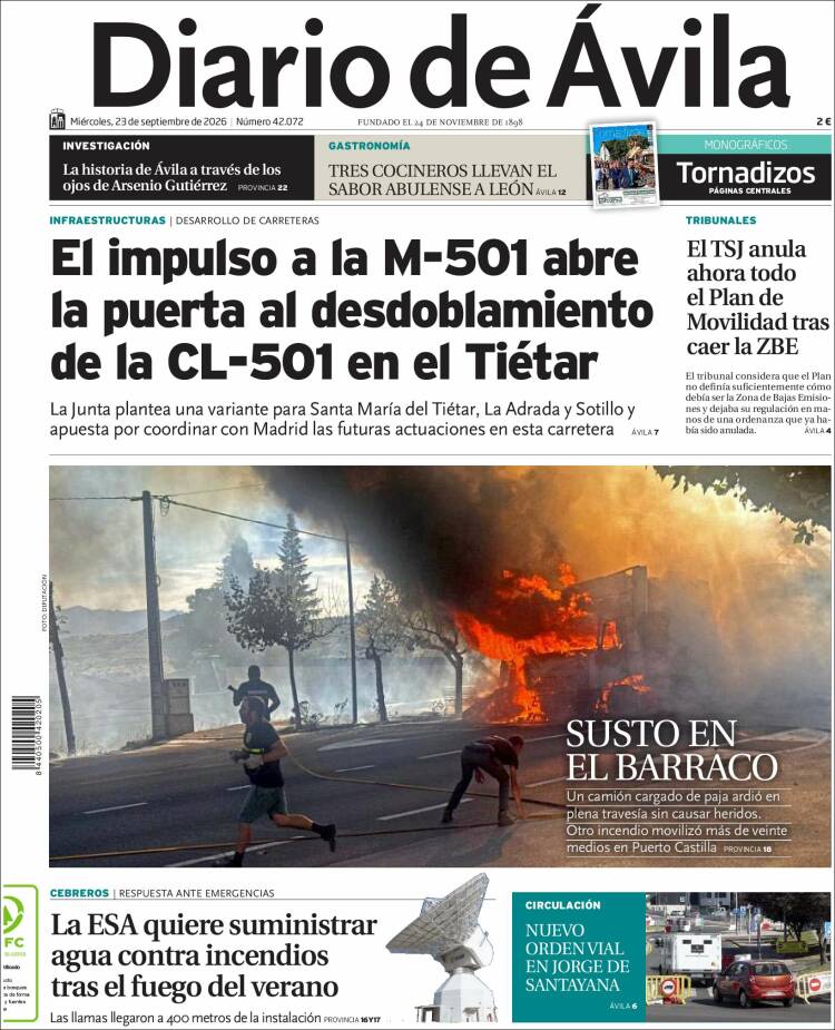 Portada de Diario de Ávila (Espa&ntilde;a)