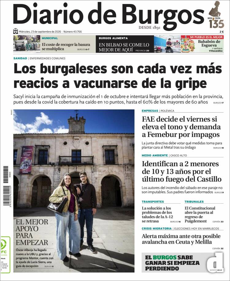 Portada de Diario de Burgos (Espa&ntilde;a)