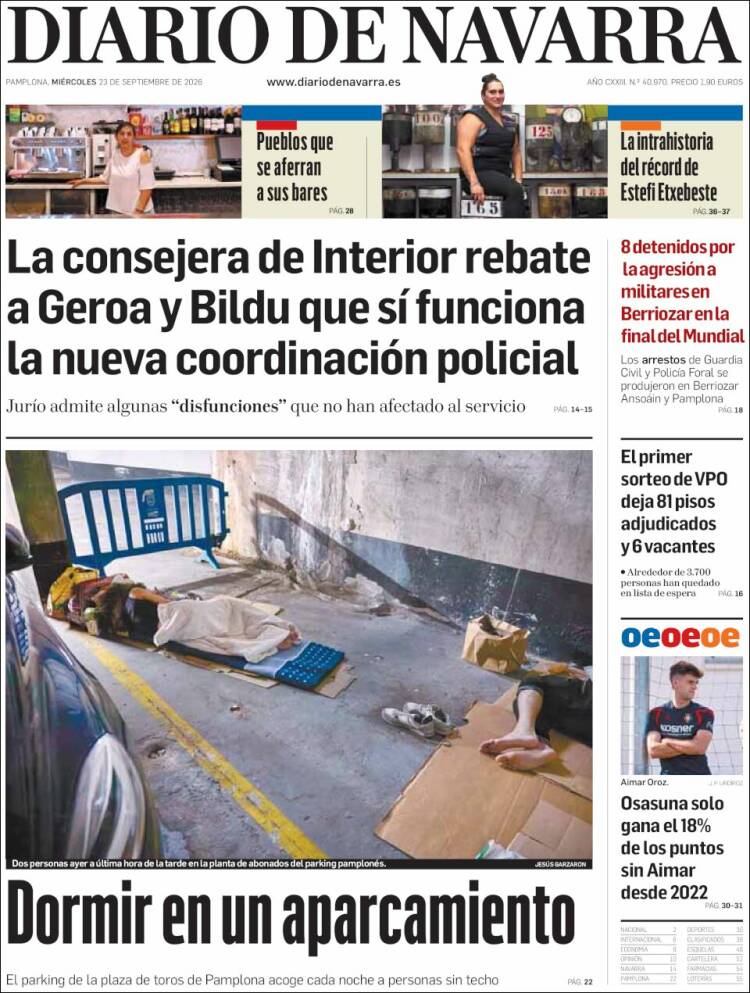Portada de Diario de Navarra (Espa&ntilde;a)