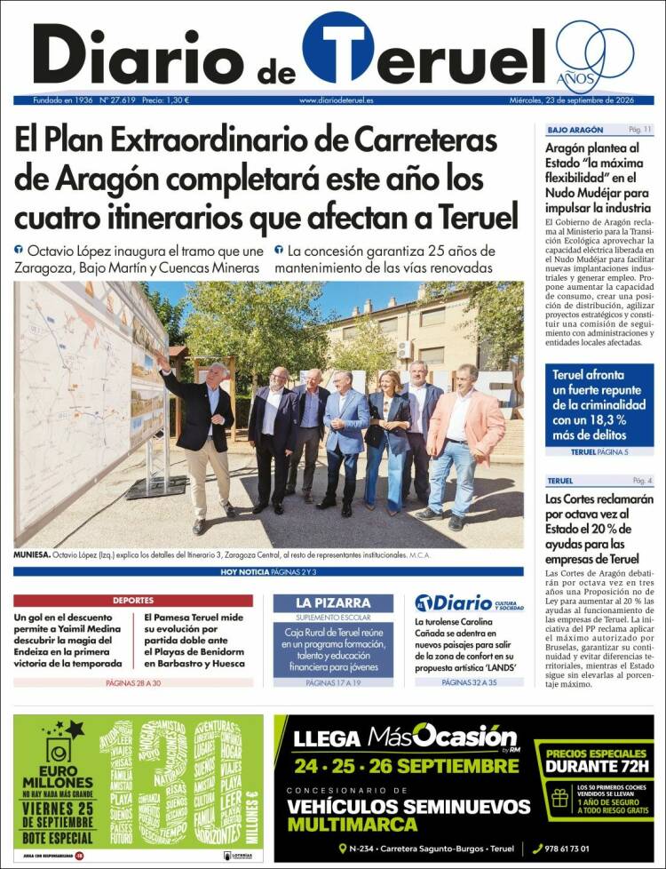 Portada de Diario de Teruel (Espa&ntilde;a)