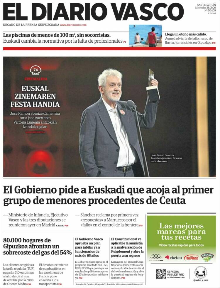 Portada de Diario Vasco (Espa&ntilde;a)