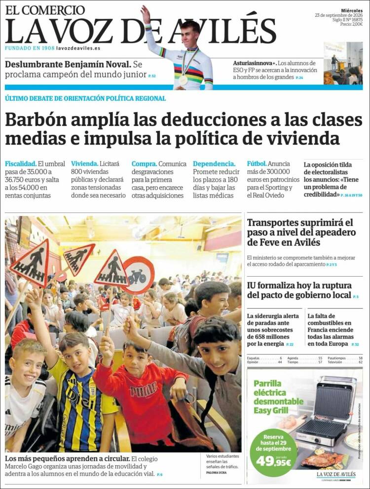 Portada de El Comercio - Avilés (Espa&ntilde;a)