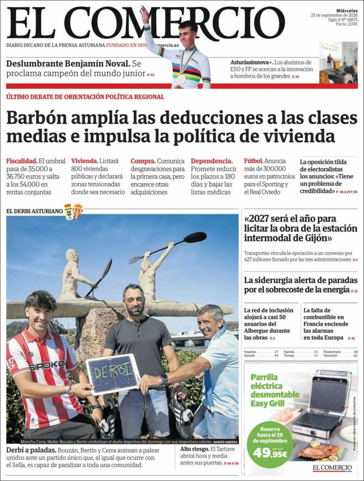 Portada de El Comercio - Gijón (Espa&ntilde;a)