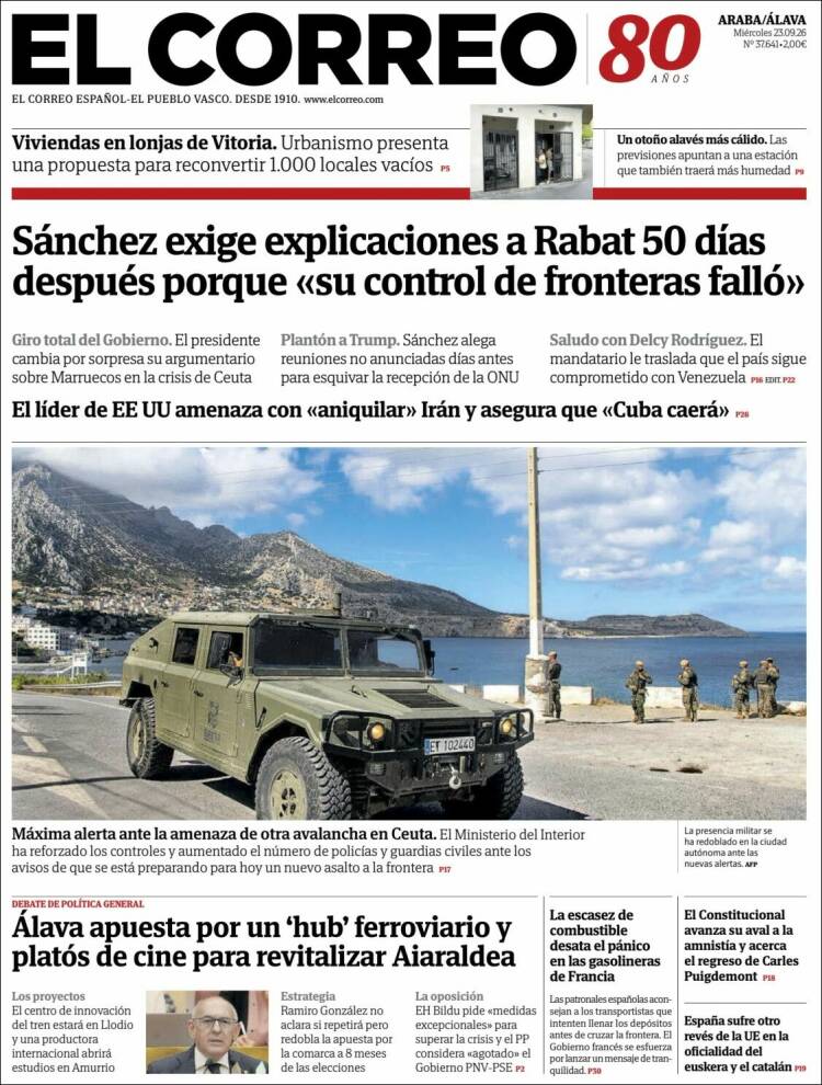 Portada de El Correo - Álava (Espa&ntilde;a)