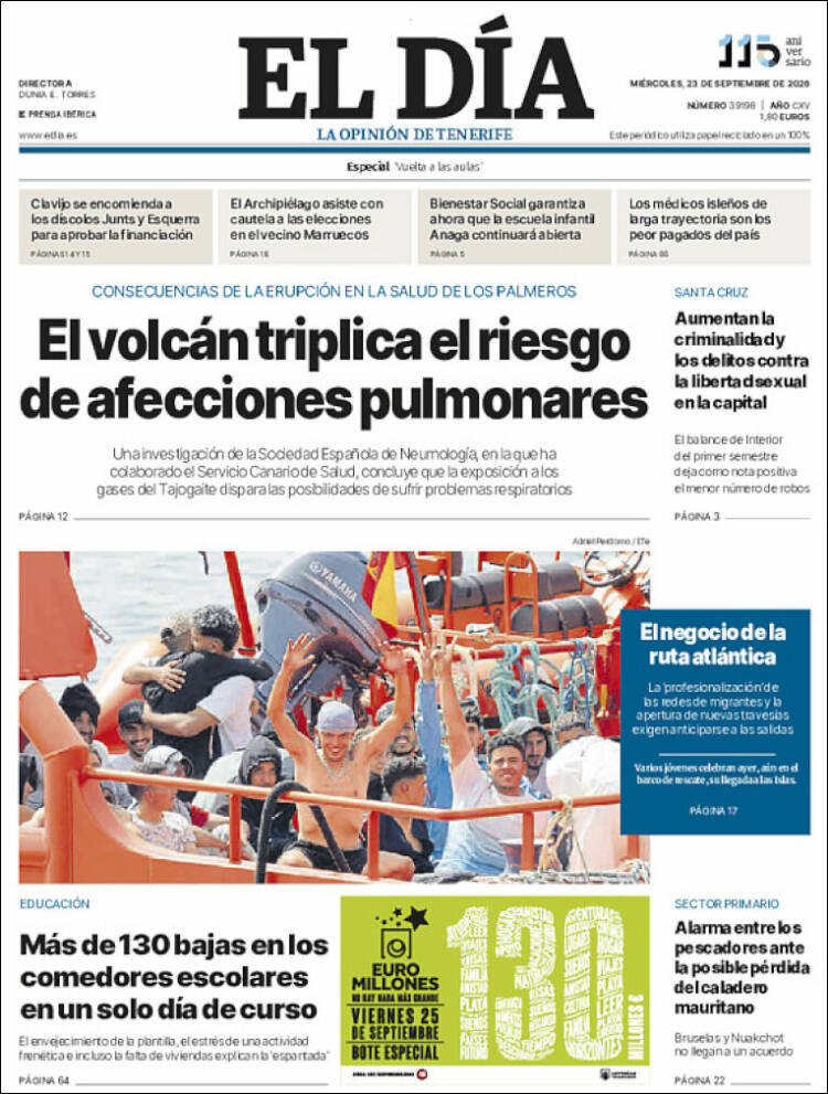 Portada de El Día (Espa&ntilde;a)