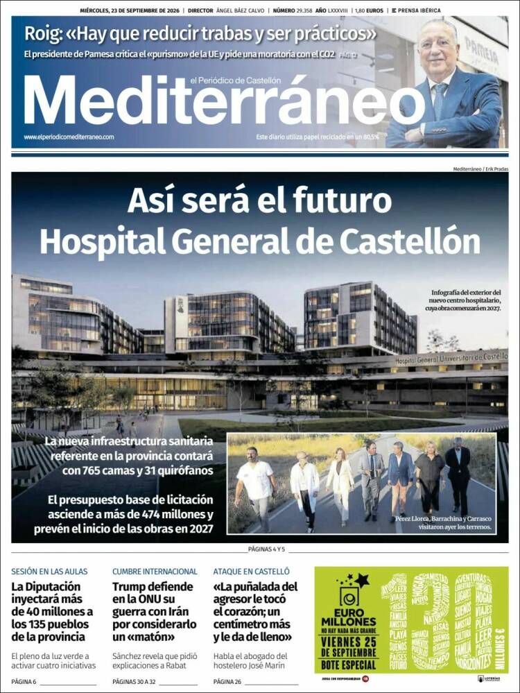 Portada de El Periódico Mediterraneo (Espa&ntilde;a)