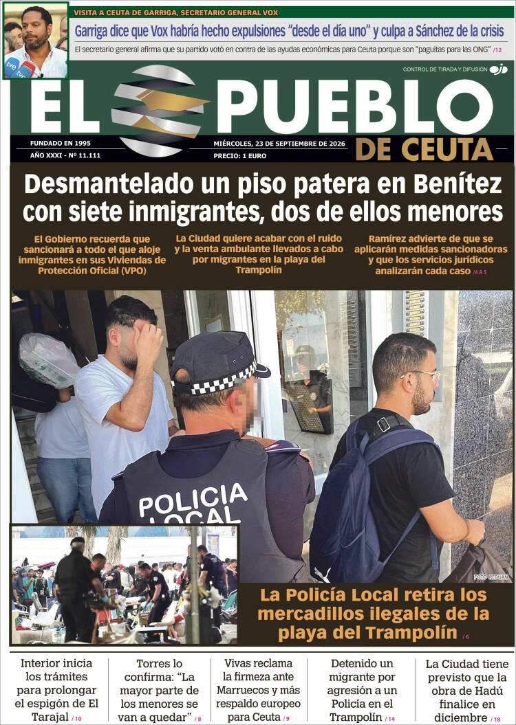 Portada de El Pueblo de Ceuta (Espa&ntilde;a)