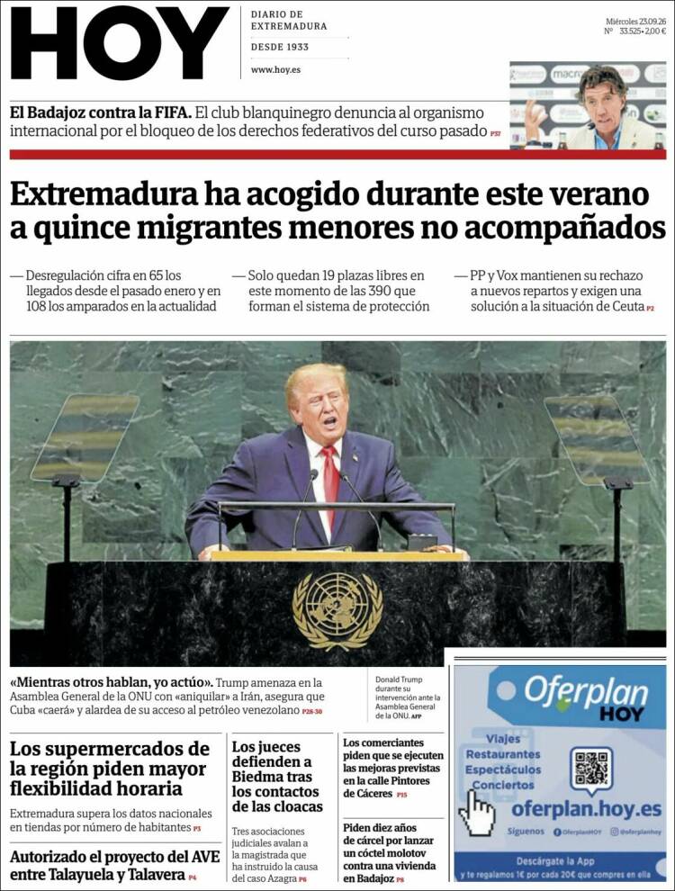 Portada de Hoy - Caceres (Espa&ntilde;a)
