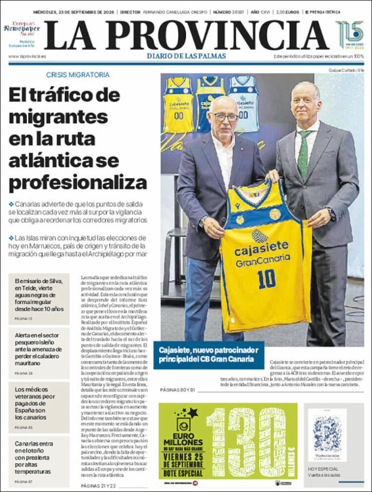 Portada de La Provincia (Espa&ntilde;a)