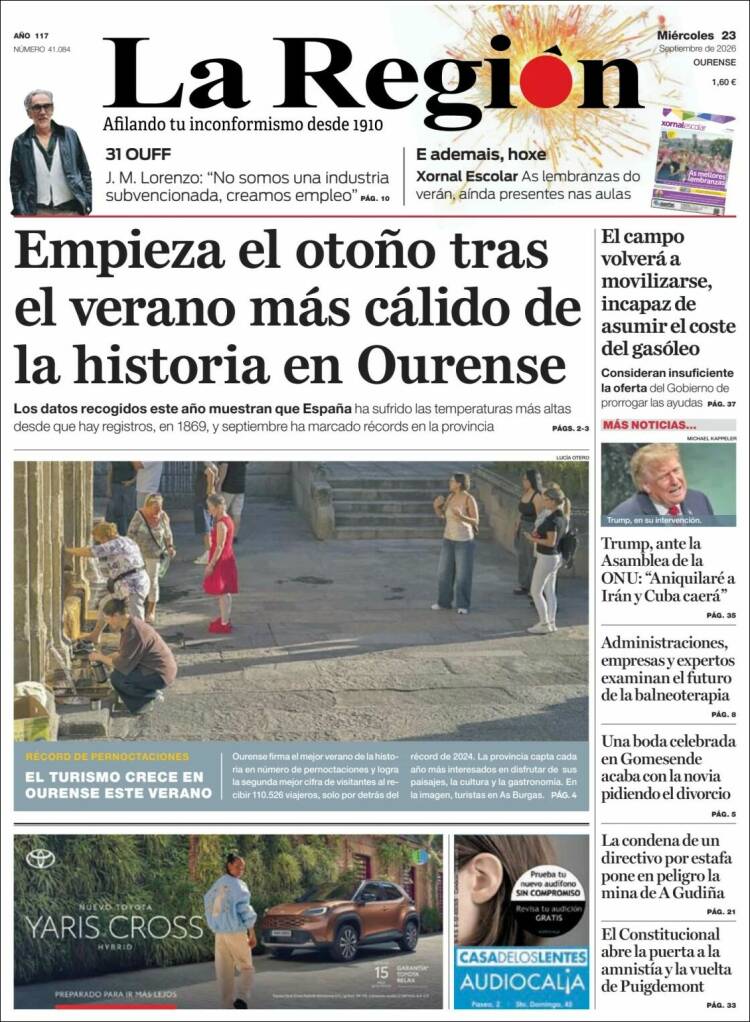 Portada de La Región de Ourense (Espa&ntilde;a)