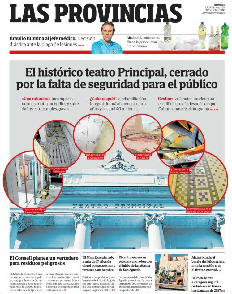 Portada de Las Provincias (Espa&ntilde;a)
