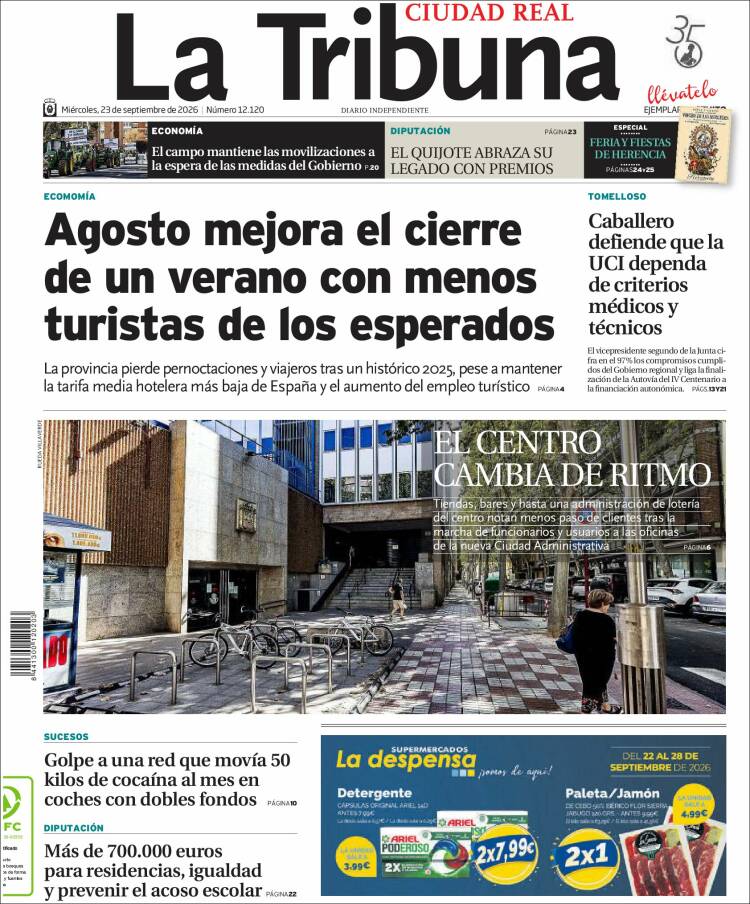 Portada de La Tribuna de Ciudad Real (Espa&ntilde;a)