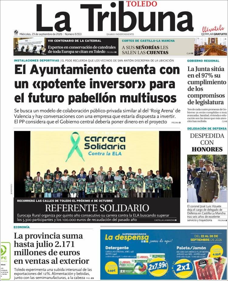 Portada de La Tribuna de Toledo (Espa&ntilde;a)