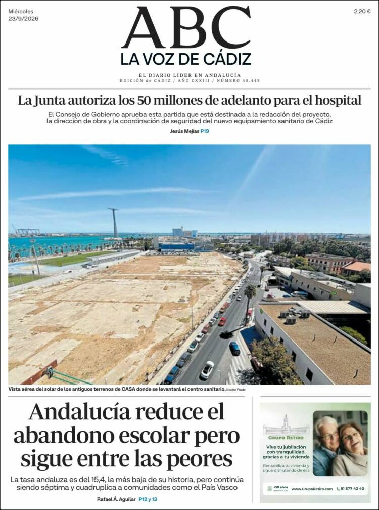 Portada de La Voz de Cádiz (Espa&ntilde;a)