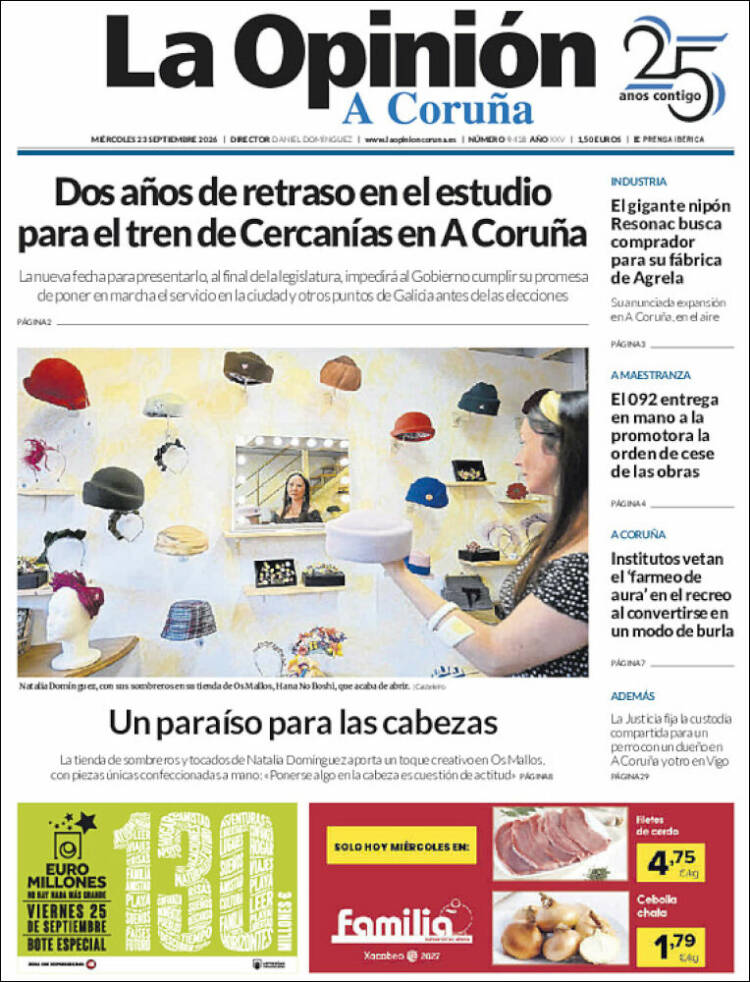 Portada de La Opinión de A Coruña (Espa&ntilde;a)