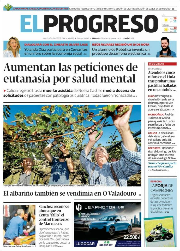 Portada de El Progreso (Espa&ntilde;a)
