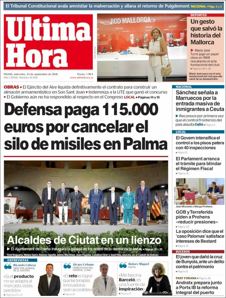 Portada de Última Hora (Espa&ntilde;a)