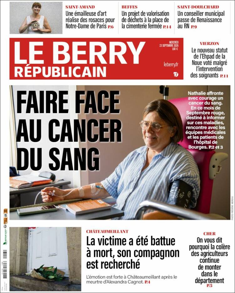 Portada de Berry Republicain (Francia)