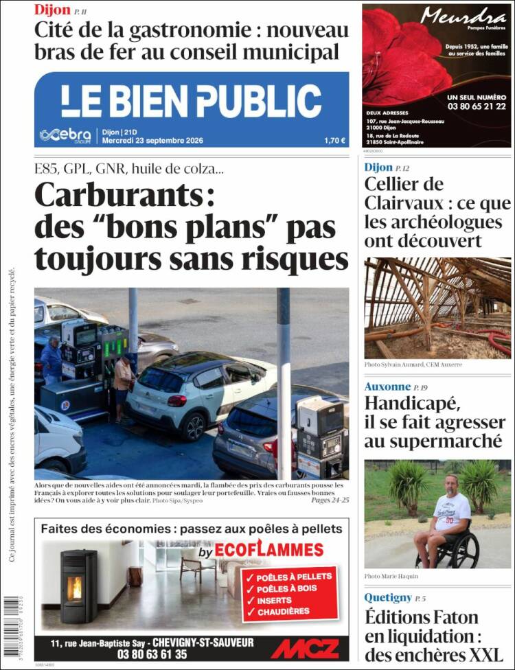 Portada de Le Bien Public (Francia)