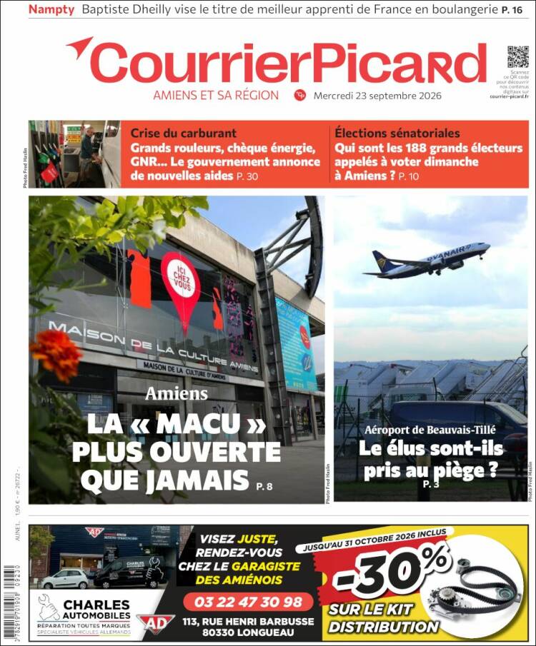 Portada de Courrier Picard (Francia)