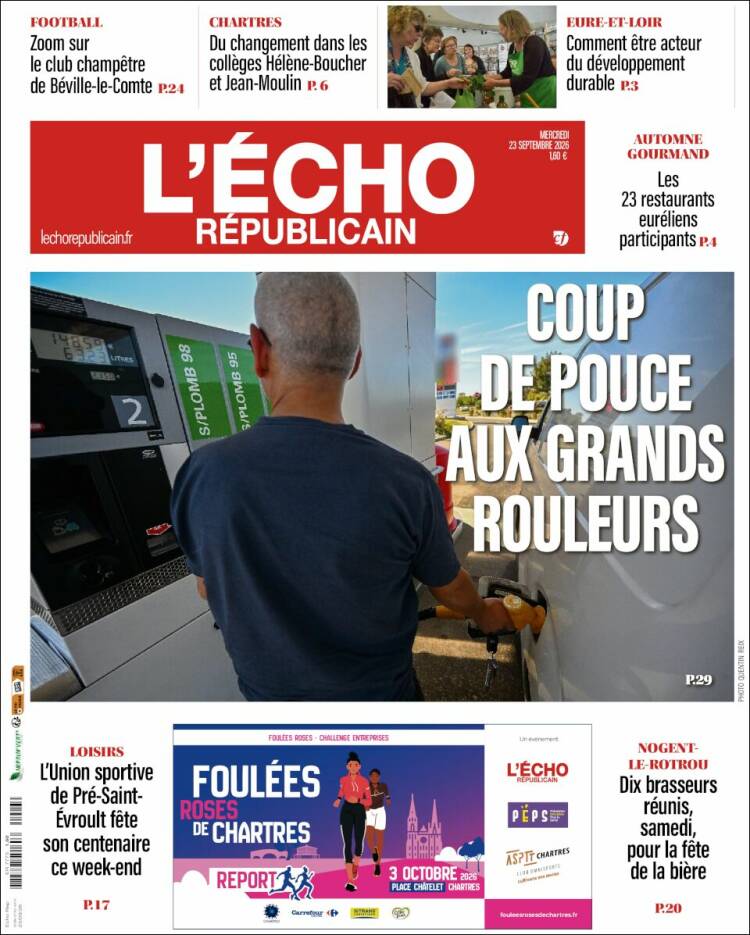 Portada de L'Echo Républicain (Francia)