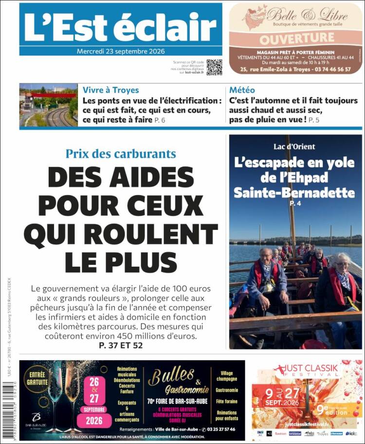 Portada de L'Est Eclair (Francia)