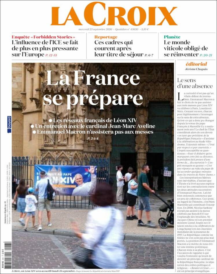 Portada de La Croix (Francia)