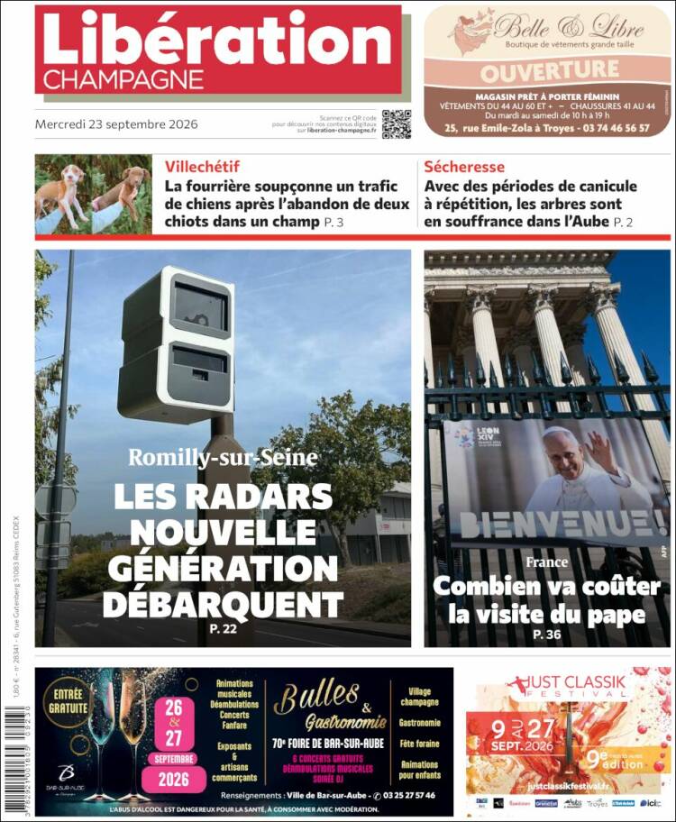 Portada de Libération Champagne (Francia)