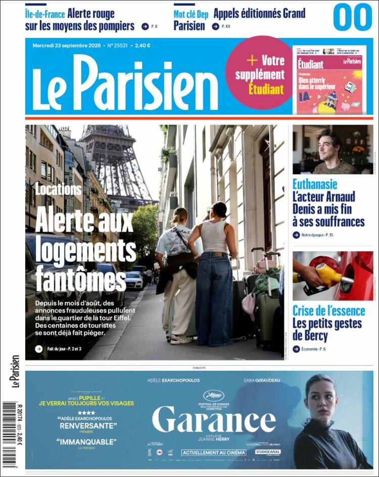 Portada de Le Parisien (Francia)